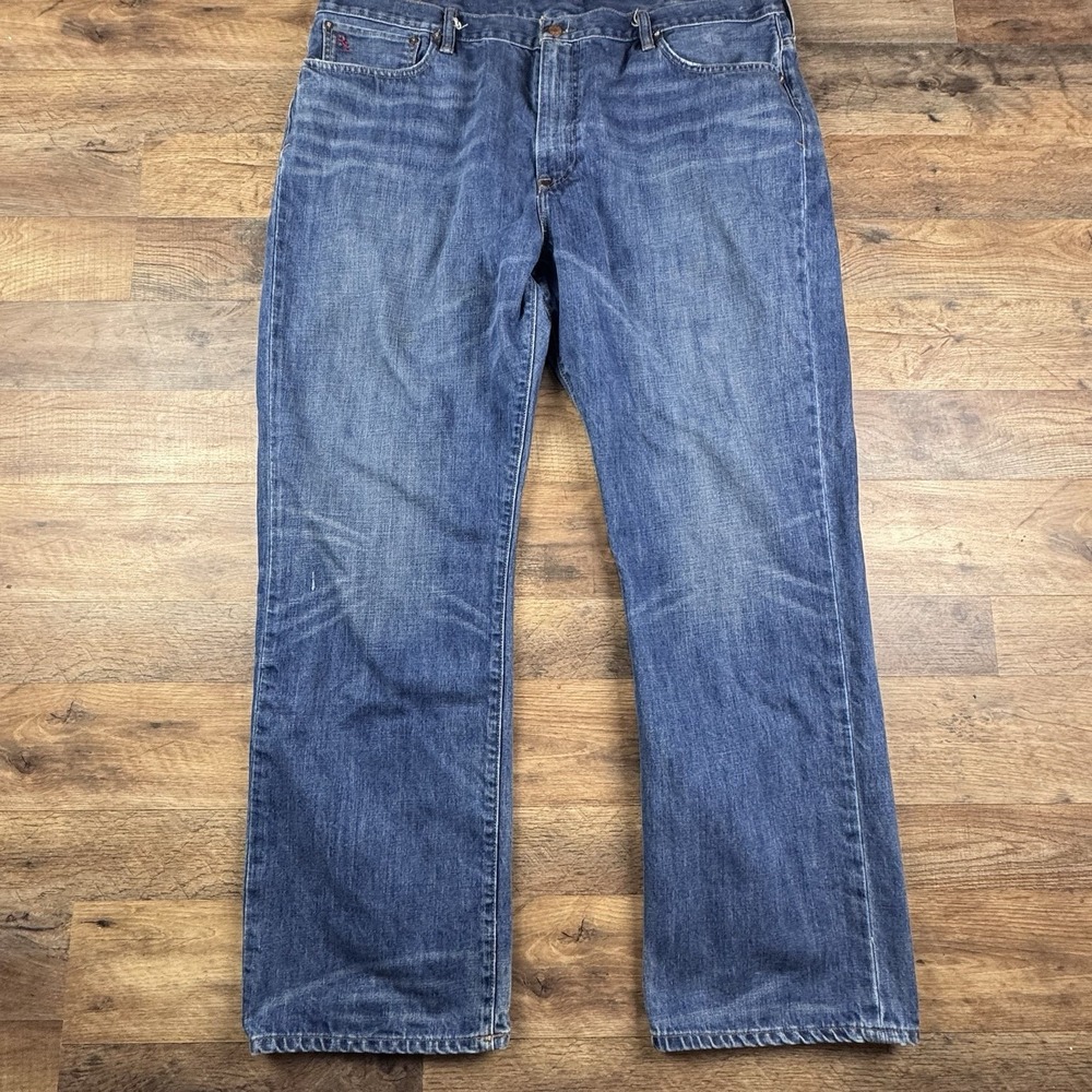 Polo Ralph Lauren Vintage 67 Medium Wash Blue Denim Jeans Mens 42x32